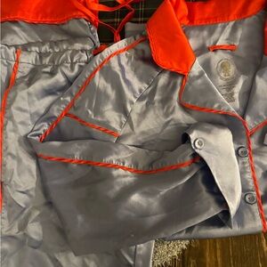 We Are HAH Women's Satin Pajama Set Blue and Red